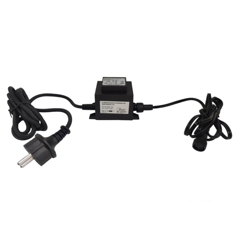 Transfo alimentation étanche spot 220 Volts vers 12 Volts AC 20 Watts