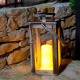 Lanterne lumineuse en bois solaire OAKY