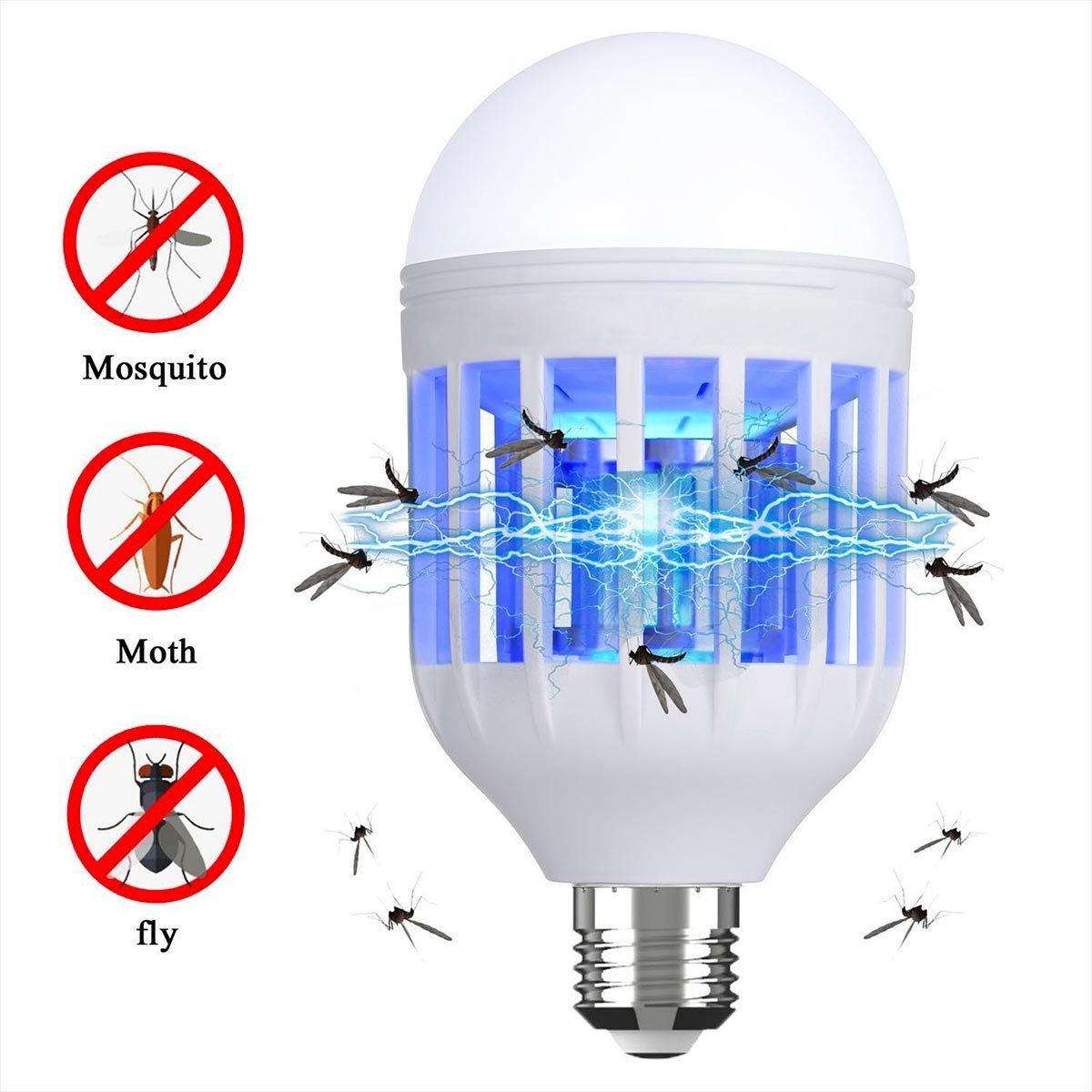 WUEAOA Lampe Anti Moustique Avec 9W LED Lampe 2 in 1,4200V 15W UV